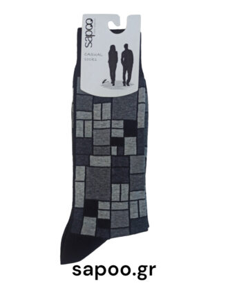 Βαμβακερές κάλτσες σχέδια ανδρικές sapoo casual socks fashion 40122 μαύρο