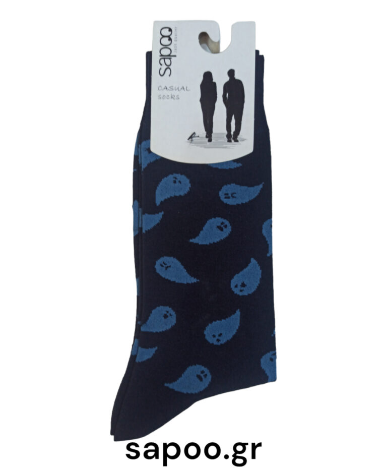 Βαμβακερές κάλτσες σχέδια ανδρικές sapoo casual socks fashion 4223 μπλε