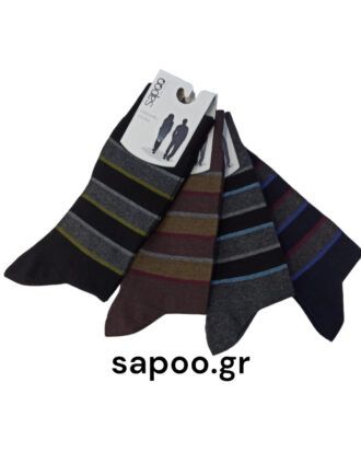 Βαμβακερές κάλτσες ριγέ σχέδια ανδρικές sapoo casual socks 1037