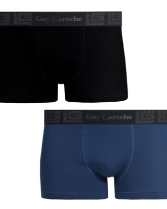 Guy Laroche BOXER ΔΥΑΔΑ βαμβακερό με εξωτερικό λάστιχο 58107 μαύρο-τζιν