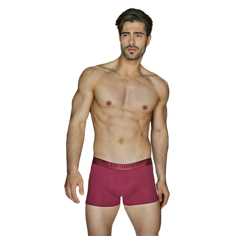 Guy Laroche BOXER ΔΥΑΔΑ βαμβακερό με εξωτερικό λάστιχο 58104 μπορντό