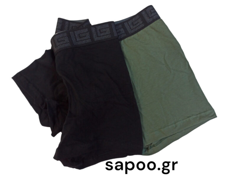 Guy Laroche BOXER ΔΥΑΔΑ βαμβακερό με εξωτερικό λάστιχο 58107 μαύρο-χακί