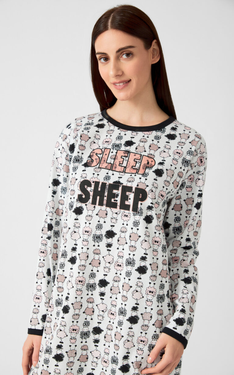 Βαμβακερό νυχτικό MINERVA SHEEP 90-52997