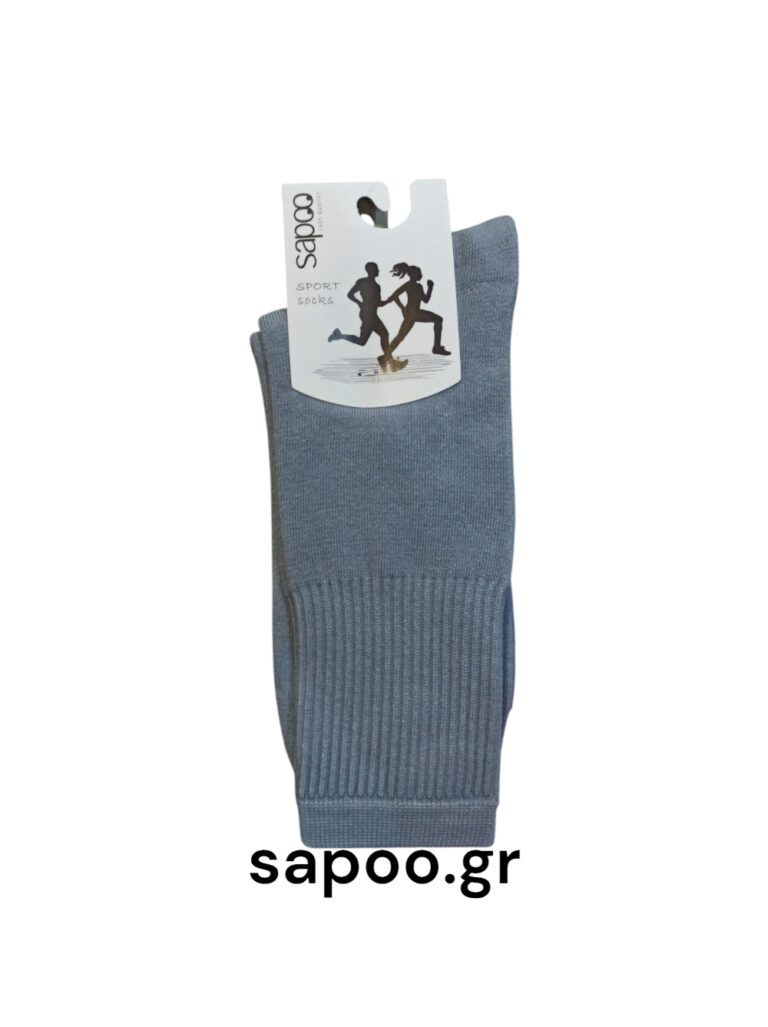 Αθλητικές βαμβακερές κάλτσες sapoo sport socks 3307 grey γκρι