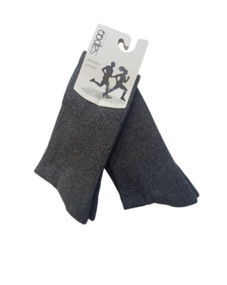 Βαμβακερές αθλητικές κάλτσες ΔΥΑΔΑ sapoo sport socks με πετσετέ πλέξη στο πέλμα 4490x2 ανθρακί