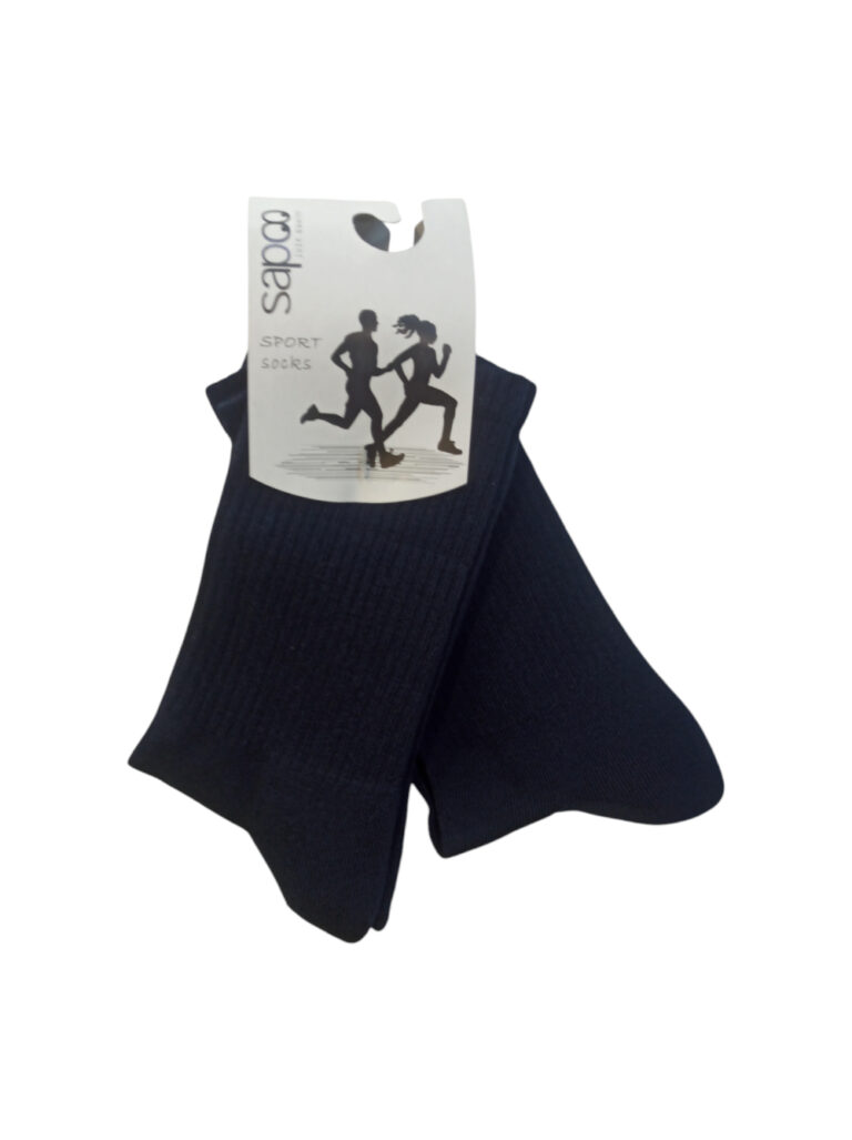 Βαμβακερές αθλητικές κάλτσες ΔΥΑΔΑ sapoo sport socks με πετσετέ πλέξη στο πέλμα 4490x2 μπλε