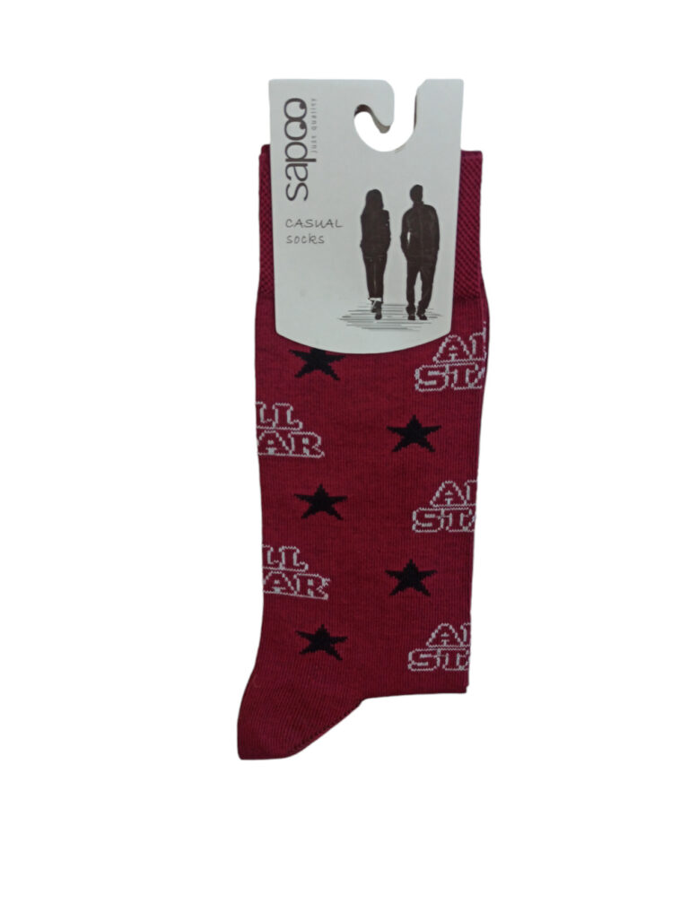 Βαμβακερές κάλτσες σχέδια ανδρικές sapoo casual socks fashion 1443 γκρενά