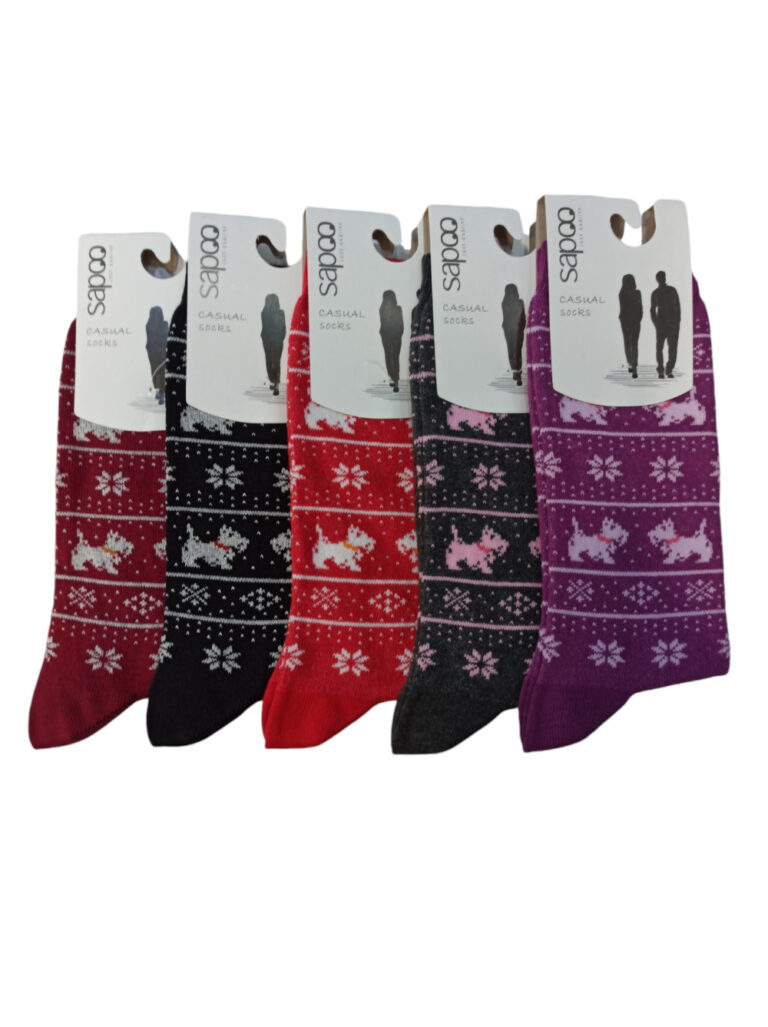 Βαμβακερές γυναικείες κάλτσες με σχέδιο sapoo socks 4440