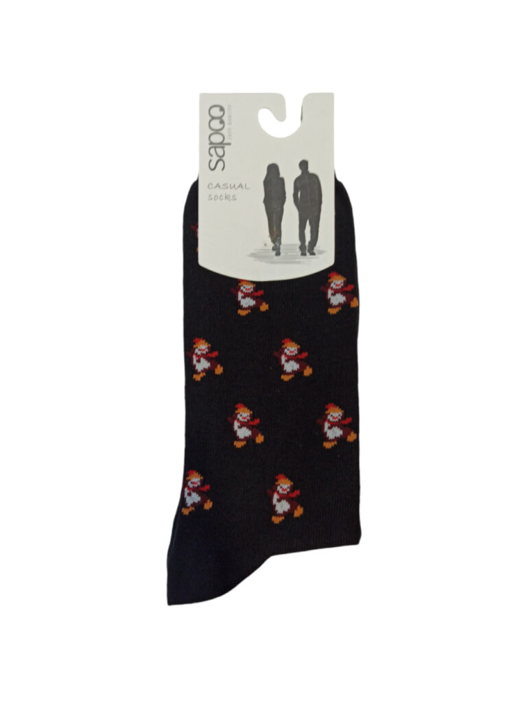 Βαμβακερές γυναικείες κάλτσες με σχέδιο sapoo socks 4441 μαύρο