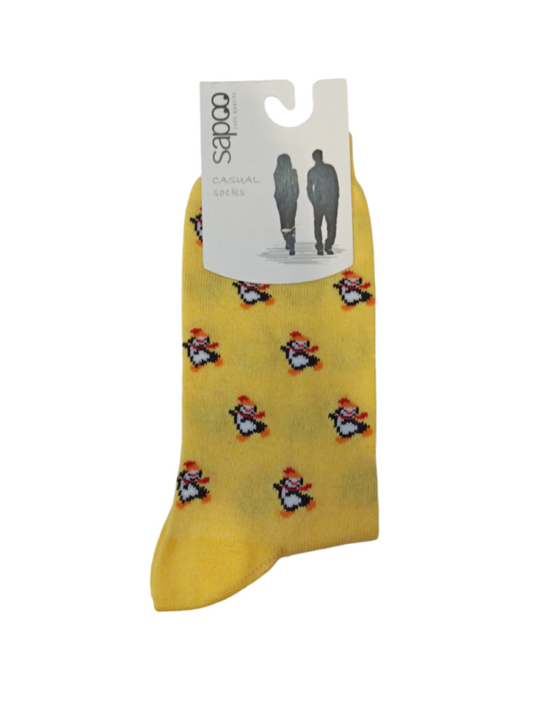 Βαμβακερές γυναικείες κάλτσες με σχέδιο sapoo socks 4441 κίτρινο