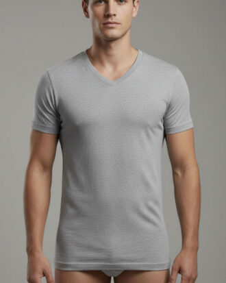 Φανέλα VE κοντό μανίκι ανδρική 100% βαμβάκι SAPOO S204 γκρι