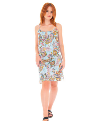 Βαμβακερό νυχτικό ραντάκι - φόρεμα Billysfashion 25069-1 εμπριμέ