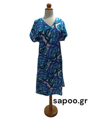 Φόρεμα βαμβακερό ζαπονέ εμπριμέ Billysfashion 25084 multicolor1