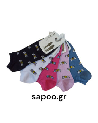 Γυναικείες κοφτές κάλτσες με σχέδιο. Sapoo casual socks βαμβακερές κοφτές ακριβώς κάτω από τον αστράγαλο sapoo DRE_4152