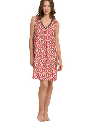 Φόρεμα Primavera αμάνικο εμπριμέ ΕΘΝΙΚ σταθερό ύφασμα soft touch M207