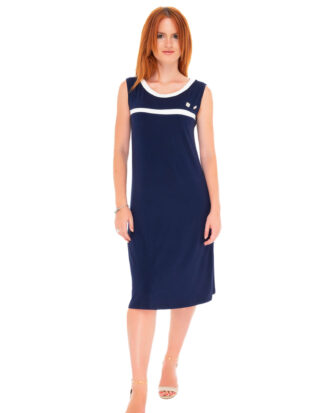 Γυναικείο φόρεμα αμάνικο βισκόζ Billysfashion 25022 μπλε