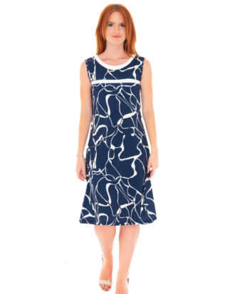 Γυναικείο φόρεμα αμάνικο βισκόζ Billysfashion 25023 εμπριμέ