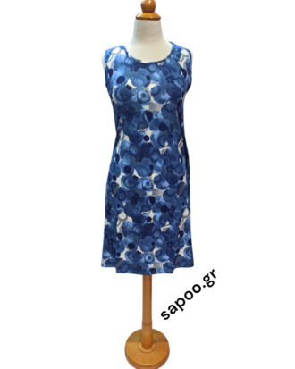 Γυναικείο φόρεμα αμάνικο βισκόζ εμπριμέ Billysfashion 25031-2 multicolor