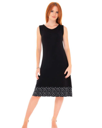 Γυναικείο φόρεμα αμάνικο βισκόζ Billysfashion 25041 μαύρο