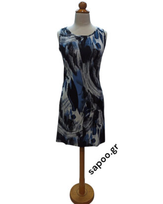 Γυναικείο φόρεμα αμάνικο βισκόζ εμπριμέ Billysfashion 25049-2 multicolor