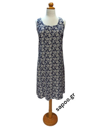 Βαμβακερό φόρεμα ποπλίνα χωρίς μανίκι εμπριμέ Billysfashion 25077-5 multi