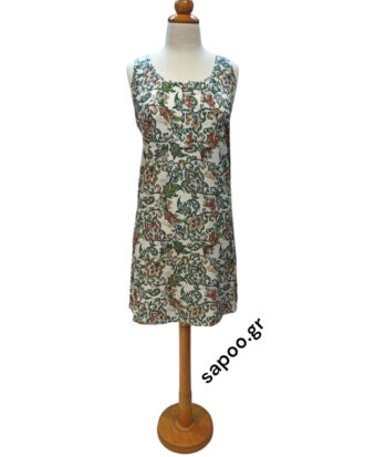 Βαμβακερό φόρεμα ποπλίνα χωρίς μανίκι εμπριμέ Billysfashion 25156-1 multi