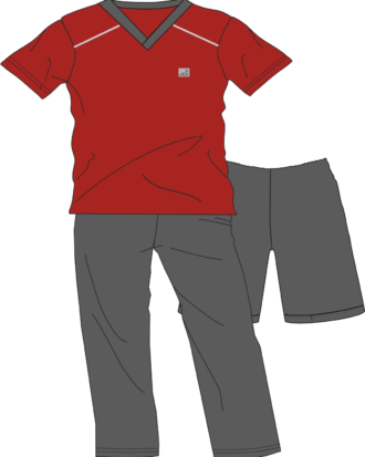 Πυτζάμες μεγάλα μεγέθη. Καλοκαιρινή βαμβακερή ανδρική πυτζάμα σετ 2 παντελόνια Billy Β635 υπερμέγεθος μπορντό-ανθρακί