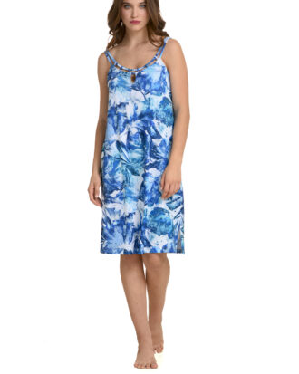 Φόρεμα Primavera ραντάκι εμπριμέ ελαστικό ύφασμα soft touch M128