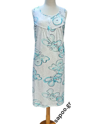 Primavera βαμβακερό νυχτικό μακό χωρίς μανίκι. Διάφορα εμπριμέ με ρέλι. 100% βαμβάκι M286 mulicolor1