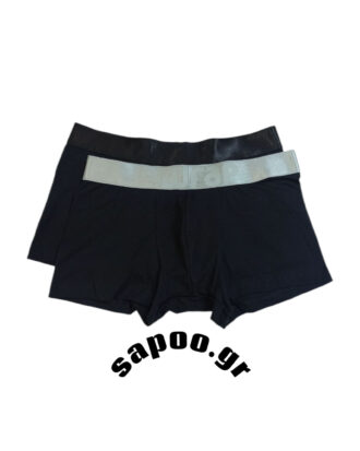 Βαμβακερά boxer WRAP. Ανδρικό μπόξερ σε συσκευασία 2 τεμαχίων. Για άνετη καθημερινή χρήση με αντιμικροβιακές ιδιότητες από ίνες χαλκού CU+STAT στον καβάλο WRAP 211043 Grey Black