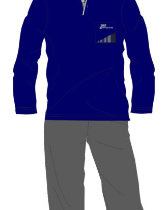 Ανδρικές πιτζάμες DUSTIN Bull Punto di Roma με τσέπη και κουμπιά Dustin 3079 μπλε-ανθρακί