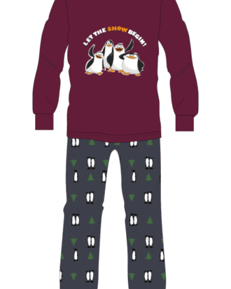 Εφηβική παιδική βαμβακερή πυτζάμα για αγόρι κορίτσι UNISEX NATURA 4071 μπορντό