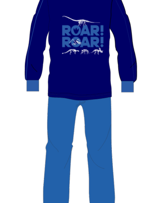 Εφηβική βαμβακερή πυτζάμα για αγόρι NATURA 4078 μπλε-ραφ