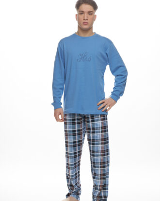 Ανδρική πυτζάμα Galaxy 100% βαμβάκι 790-25 ραφ-καρό