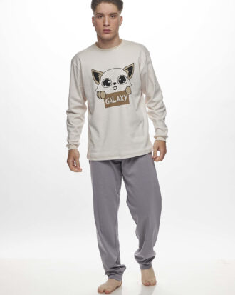 Ανδρική πυτζάμα Galaxy 100% βαμβάκι 793-25 πάγος-γκρι