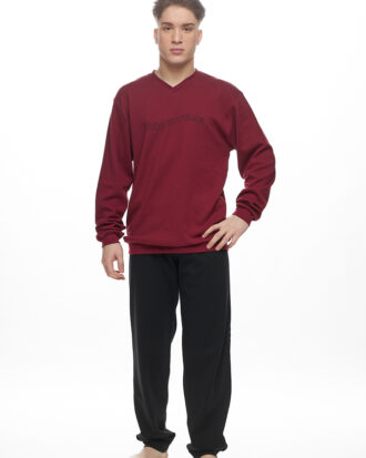 Πυτζάμες μεγάλα μεγέθη υπερμέγεθος Punto Di Roma Galaxy Size plus 797-25 μπορντό-μαύρο