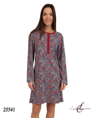 Βαμβακερό νυχτικό νεανικό Lydia Creations 25541 κόκκινο
