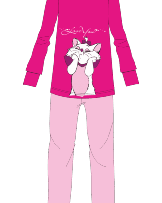 Παιδική βαμβακερή πυτζάμα για κορίτσι NATURA 4084 φούξια-ροζ