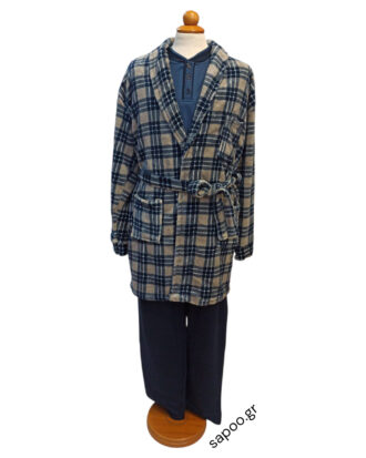 Ανδρική ρόμπα φλις micropolar καρό LANOTTE PLF_MRB_25-30 καρώ