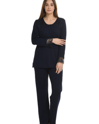 Primavera γυναικείες πυτζάμες 95% viscose - 5% lycra Primavera N332 μπλε