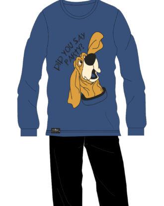 Βαμβακερή πυτζάμα ανδρική Sara 1266 100% βαμβάκι dustin ίντιγκο-μαύρο