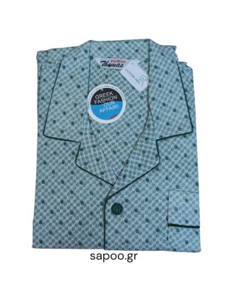 Κουμπωτές πυτζάμες φανέλα βαμβακερές 100% βαμβάκι THOMAS 25-501 βεραμάν