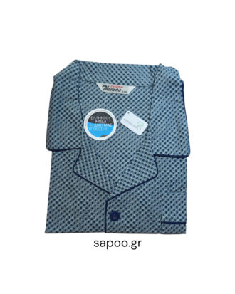 Κουμπωτές πυτζάμες φανέλα βαμβακερές Νο8 100% βαμβάκι THOMAS 25-5081 μπλε