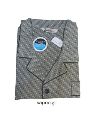 Κουμπωτές πυτζάμες φανέλα βαμβακερές Νο8 100% βαμβάκι THOMAS 25-5082 μπορντό