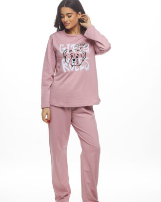 Γυναικεία πυτζάμα Galaxy ζεστή φούτερ βαμβακερή GALAXY 826-25 σάπιο μήλο