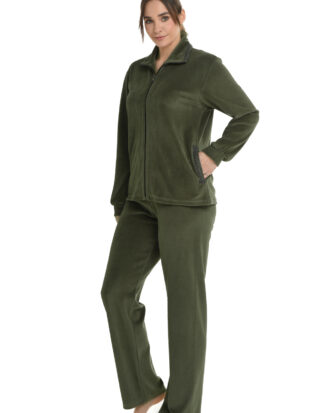 Βελούδινη φόρμα Primavera γυναικεία N162 λαδί