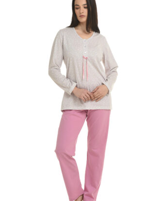 Primavera βαμβακερές πυτζάμες γυναικείες 100% βαμβάκι μακό Primavera N246 multicolor1