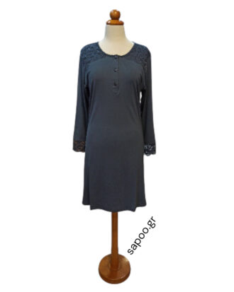 Κοντό νυχτικό πουκαμίσα viscose/lycra Primavera N330 ανθρακί