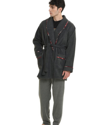 Ανδρική ρόμπα φλις polar σταυρωτή Primavera N500 ανθρακί