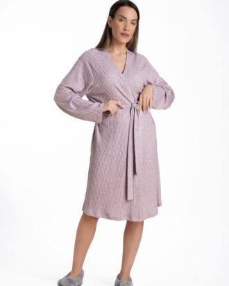 Ρόμπα δωματίου σταυρωτή RELAX σε ριγωτό ύφασμα διάταξη rayon soft touch RELAX 3225046 λιλά